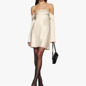 Reformation maves dress in almond